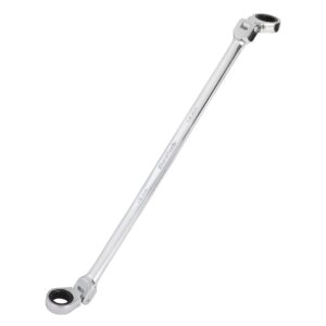 duratech 14 * 15mm extra long flex-head ratcheting wrench, metric, cr-v steel