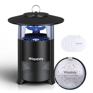 wizpesty insect traps light, catch flying insect, fruit flies killer, catcher & killer for fruit fly gnats mosquitos indoor and outdoor, waterproof ipx4, usb powered with 5pcs sticky glue