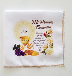 recuerdos para mi primera comunion para nino 12 servilletas de tela