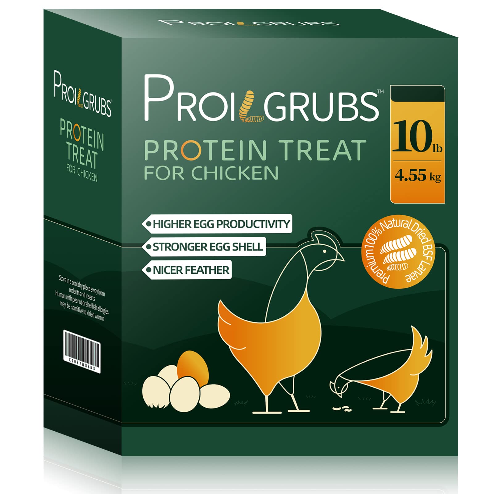 PROILGRUBS 10 LBS - Non-GMO-Dried Worms for Chickens All Natural Dried Black Soldier Fly Larvae Treats, Dried Meal Worms for Chickens, Hens, Birds...