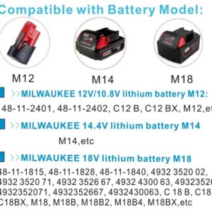 ANOPIW M18 & M12 Rapid Charger Replacement for Milwaukee 48-59-1812 12V&18V XC Lithium Ion Battery 48-11-1828 48-11-1850 48-11-1815 48-11-1840