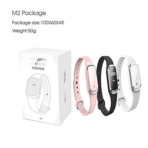 Mosquito Repellent Bracelet, Ultrasonic Mosquito Repellent Bracelet Electronic Watch with Clock Function USB Rechargeable Anti Mosquito Repeller Wristband (2 Pack, White)