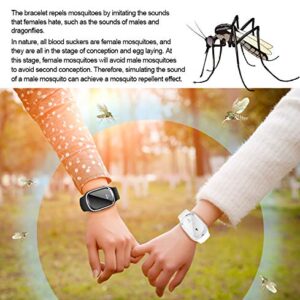 Mosquito Repellent Bracelet, Ultrasonic Mosquito Repellent Bracelet Electronic Watch with Clock Function USB Rechargeable Anti Mosquito Repeller Wristband (2 Pack, White)