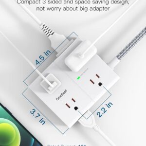 Power Strip Surge Protector with USB, Widely AC Outlet Extension Cord Flat Plug Desktop Charging Station