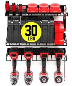 maasters power tool organizer wall mount - 70lb weight limit heavy duty floating cordless drill holder wall mount - cordless drill organizer – power tool & cordless drill storage rack