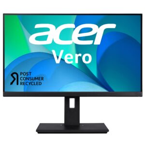 Acer Vero BR247Y bmiprx 23.8” FHD IPS Zero-Frame Monitor with Adaptive-Sync | 75Hz Refresh Rate | 4ms | EPEAT Silver | Made with Post-Consumer Recycled (PCR) Material (Display Port, HDMI 1.4 & VGA)