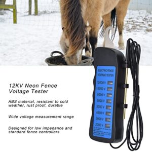 Electric Fence Voltage Tester, 12KV Neon Fault Finder 2000 to 12000V 8 Neon Indicator Lights Waterproof Fence Tester for Farms