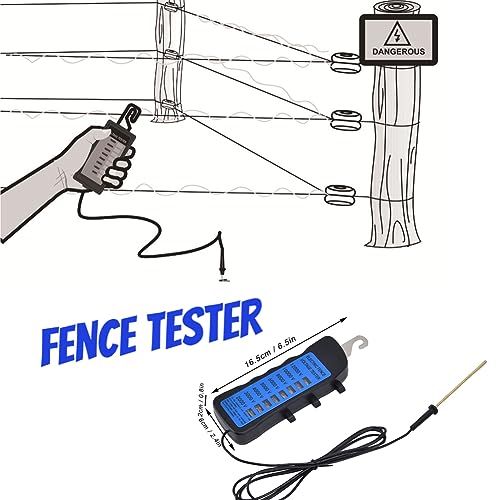 Electric Fence Voltage Tester, 12KV Neon Fault Finder 2000 to 12000V 8 Neon Indicator Lights Waterproof Fence Tester for Farms