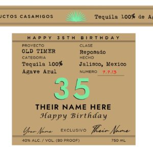 Personalized Happy Birthday Label to fit Casamigos Bottles