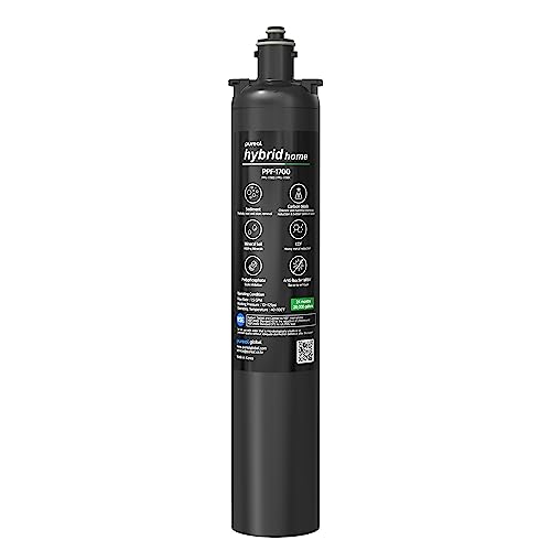 Pureal Hybrid Home 17inch Replacement Filter, 20K Gallons, Mineral Sediment Carbon Block KDF Polyphosphate, NSF/ANSI 42&372, Under Sink Water Filter for Scale & Lead & Chlorine