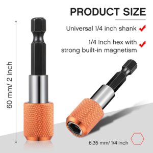 5 Pack Flexible Drill Bit Extension 1/4 Inch Magnetic Drill Bit Holder Tool Kit Hex Shank Quick Release Impact Driver Bit Set Magnetic Bit Holder Bar Socket Chuck Adapter for Nuts Screws