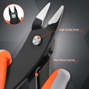 ValueMax Flush Wire Cutters, 3 Pack 5 Inch Precision Micro Cutter Anti-Slip Flush Cut Pliers, Diagonal Side Cutters for Electronics, Aluminum, Jewelry, 3D Printing, and Soft Copper Wire