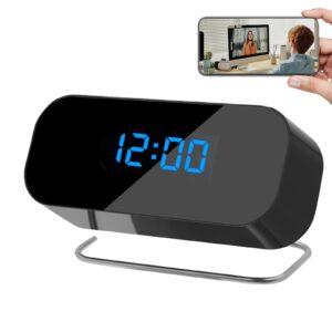 hidden camera detector 1080p wifi security nanny cam with motion detection, 1080p clock for home office