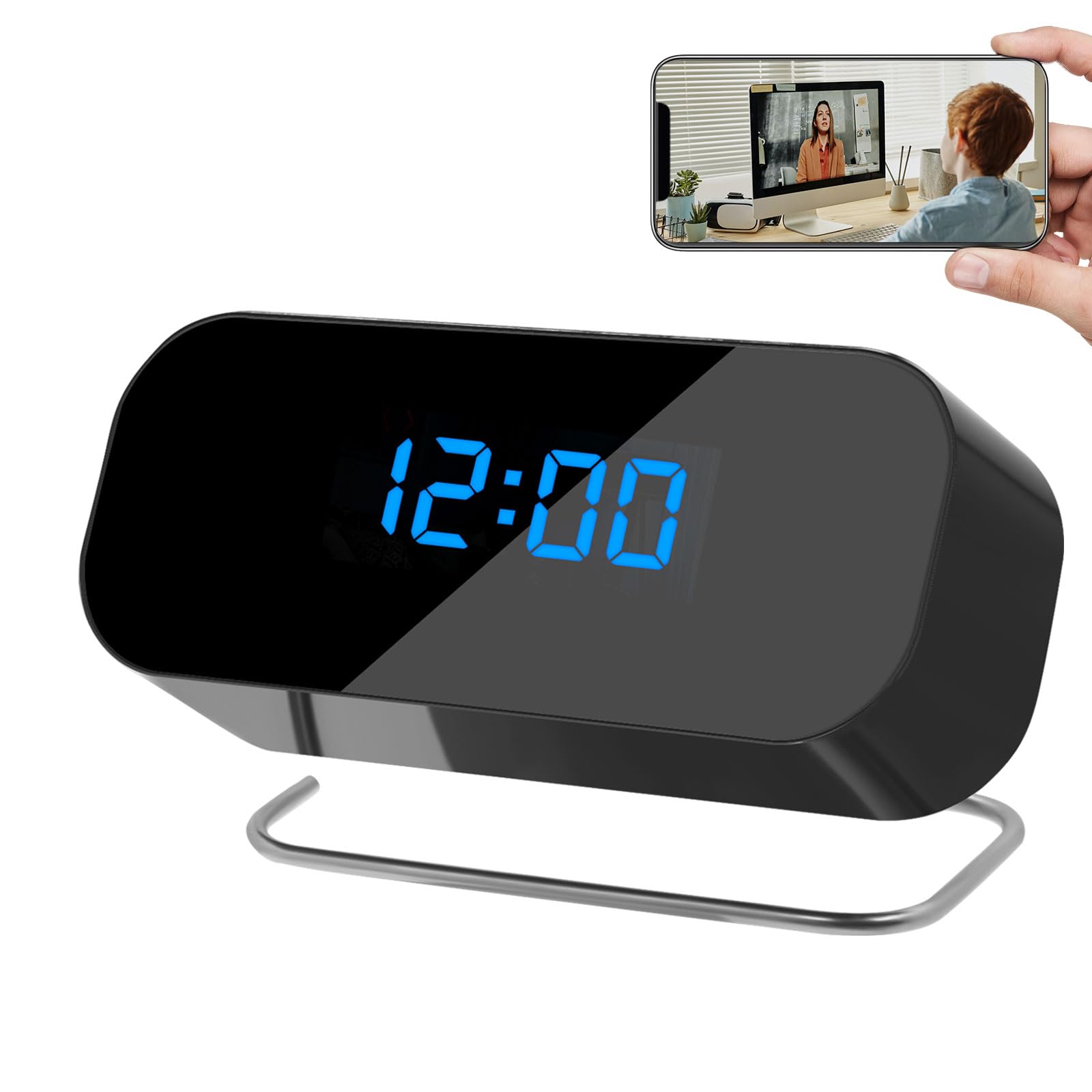 Hidden Camera Detector 1080P WiFi Security Nanny Cam with Motion Detection, 1080P Clock for Home Office