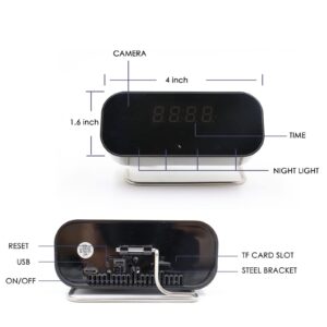 Hidden Camera Detector 1080P WiFi Security Nanny Cam with Motion Detection, 1080P Clock for Home Office