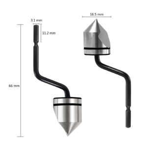Deburring Countersink Tool Set, Askwhy RD16.5-BC1651 Countersink Hand Reamer, Great Burr Remover Hand Tool for Wood, Plastic, Aluminum, Copper and Steel (Countersink Blade Only)