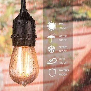 LONIUTO Outdoor String Lights, 200 FT LED String Outdoor Lights Waterproof & Shatterproof, Patio Hanging Lights with 50 Bulbs, Camping Decorative Lights for Outdoor Backyard Garden Decor