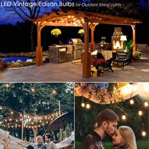 LONIUTO Outdoor String Lights, 200 FT LED String Outdoor Lights Waterproof & Shatterproof, Patio Hanging Lights with 50 Bulbs, Camping Decorative Lights for Outdoor Backyard Garden Decor