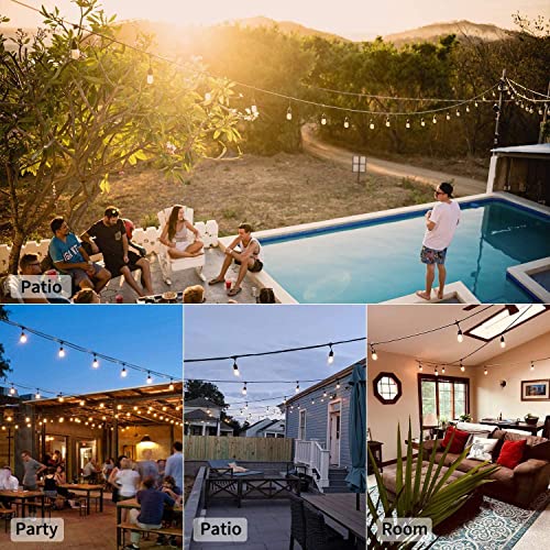 LONIUTO Outdoor String Lights, 200 FT LED String Outdoor Lights Waterproof & Shatterproof, Patio Hanging Lights with 50 Bulbs, Camping Decorative Lights for Outdoor Backyard Garden Decor