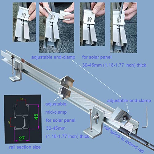 CMYYANGLIN Solar Panel Mounting Braket Kit System for Sloped Pitched Tin Roof