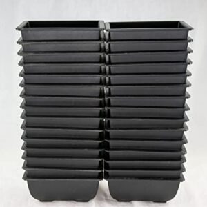 30 Rectangular Black Plastic Bonsai Training Pot, Cactus & Succulent Planter - 5"x 3.5"x 2"