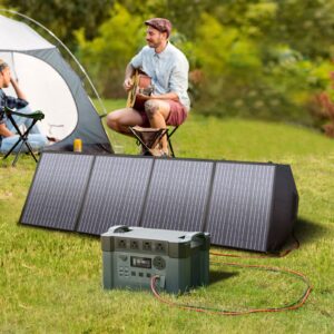 ALLPOWERS S2000 Pro Solar Generator with Panels Included, 2400W MPPT Portable Power Station with Foldable Solar Panel 200W, Solar Backup Power for Van House Outdoor Camping