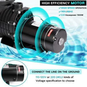 Seeutek 2.5 HP Pool Pump for Above Ground Pool,8880 GPH 1850W Powerful Above Ground Pool Pumps with Strainer Basket.