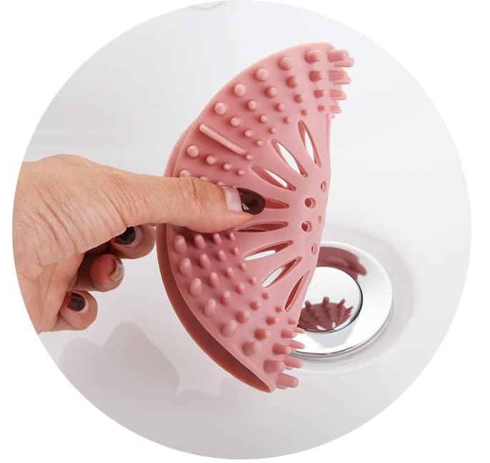 6 Pack Hair Catcher for Bathtub and Kitchen Shower Drains Hair Stopper Durable Silicone Easy to Install and Clean.