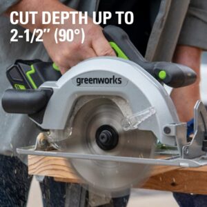 Greenworks 24V Brushless 7-1/4-inch Circular Saw with 24V Battery Charger and 24V 4Ah USB Battery