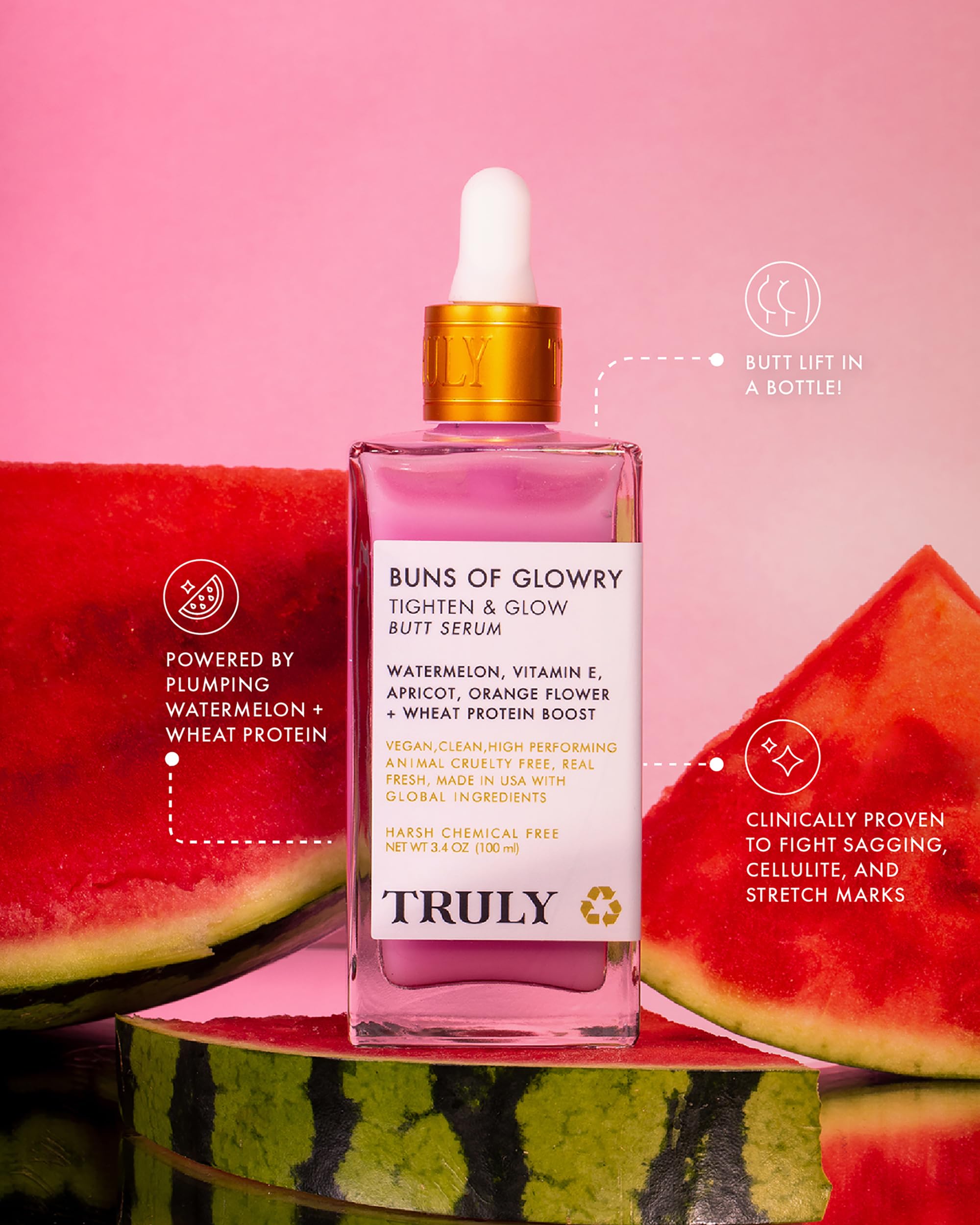 Truly Beauty For Your Buns - Butt Acne Clearing Treatment - Butt Scrub for Women Exfoliation Polish and Exfoliating Body Scrub - Comes with Buns of Glowry Body Polish and Skin Tightening Cream Serum