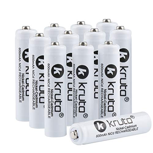 Kruta NiCd AAA 1.2V 600mAh Triple A Rechargeable Batteries for Outdoor Solar Lights Solar Lamp Garden Light (AAA Pack 12)