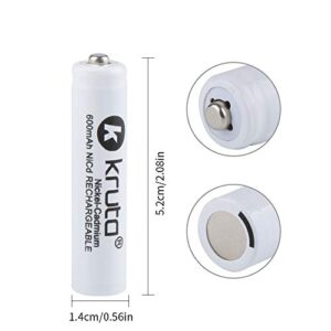 Kruta NiCd AAA 1.2V 600mAh Triple A Rechargeable Batteries for Outdoor Solar Lights Solar Lamp Garden Light (AAA Pack 12)