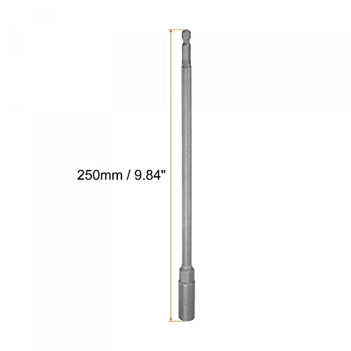 uxcell 1/4" Quick-Change Hex Shank 10mm Nut Setter Driver Drill Bit, 9.84" Length, Metric No-Magnetic 2 Pcs