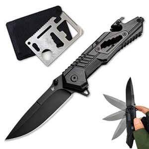 adsweer pocket knife, gifts for men him dad boyfriend, hunting survival folding edc knives, fathers day valentines christmas birthday gifts, knives with bottle opener, credit card multitool