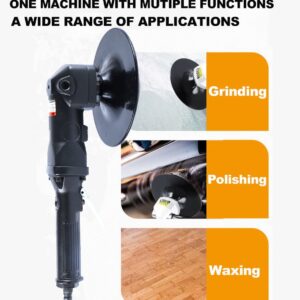 7-Inch Pneumatic Sander Heavy Duty Wet Air Sander/Polisher,Lightweight at 5.47 lbs,Adjustable Speed Up to 4500rpm Pneumatic Polisher Hand Sanding Tool