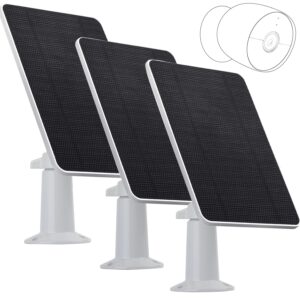 uyodm 3w solar panel compatible with google nest cam outdoor or indoor, battery - continuous power supply, ip67 weatherproof (3pack,white)