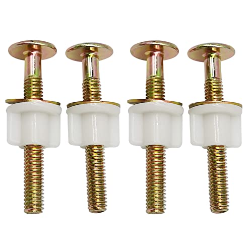 4 Pieces Universal Toilet Seat Bolts Screws Set Heavy Duty Toilet Seat Hinge Bolts with Plastic Nuts and Metal Washers Replacement Parts for Top Mount Toilet Seat Hinges