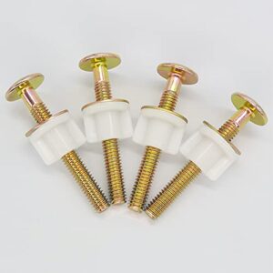 4 Pieces Universal Toilet Seat Bolts Screws Set Heavy Duty Toilet Seat Hinge Bolts with Plastic Nuts and Metal Washers Replacement Parts for Top Mount Toilet Seat Hinges