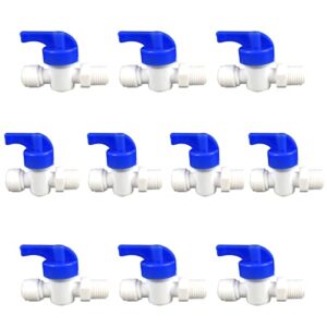 wesell od tube male thread run quick connector, 1/4" shut off valve switch reverse osmosis system water purifier fitting,10 pcs