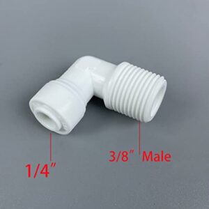 Wesell Water Tube Fitting,Quick Push to Connect,Thread Union 1/4" to 3/8" Male,for RO System,Filter,Drinking,Purifier Pack of 10（L-Type)