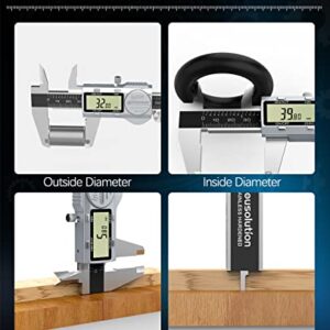 Housolution Digital Caliper, (ABS) Absolute Scale Caliper 6", IP54 Electronic Measuring Tool, Inch/MM/Fraction, Auto-Off LCD Stainless Steel Waterproof Micrometer Vernier Caliper, with Feeler Gauges