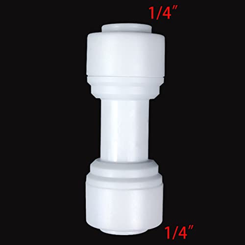 Wesell 1/4" Tube Quick Connect Check Valve Push Fit Straight for RO Water Reverse Osmosis System 7Pcs(5 Pack+2 Ball Valve)