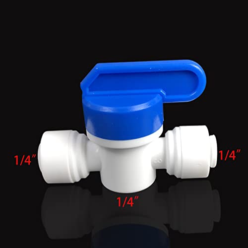 Wesell 1/4" Tube Quick Connect Check Valve Push Fit Straight for RO Water Reverse Osmosis System 7Pcs(5 Pack+2 Ball Valve)