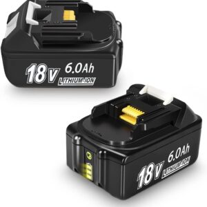 COOMYXIN 2Pack 6.0Ah Replacement for Makita 18V Battery,Compatible with Makita Battery18V BL1850 BL1850B BL1840 BL1840B BL1830 BL1830B BL1815B of 6000mAh Capacity