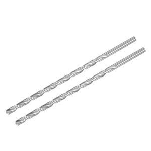 uxcell hss(high speed steel) extra long twist drill bits, 7mm drill diameter 200mm length for hardened metal woodwork plastic aluminum alloy 2 pcs