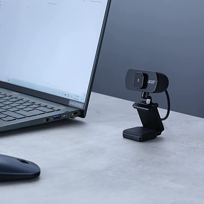 Acer Full HD USB Streaming 2MP Webcam | 1080P HD | 360° Rotation | Digital Microphone | Plug & Play for Desktop or Laptop PC | Stream for Zoom, Skype, Facetime, YouTube | Conference Calls & MS Teams