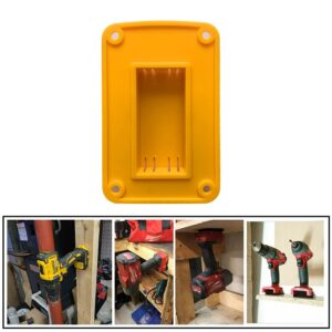 SKCMOX Tool Holders Battery Holders Mount for Dewalt 20V Battery Drill Tool Yellow 10pcs tool holders and 10 pcs battery holders