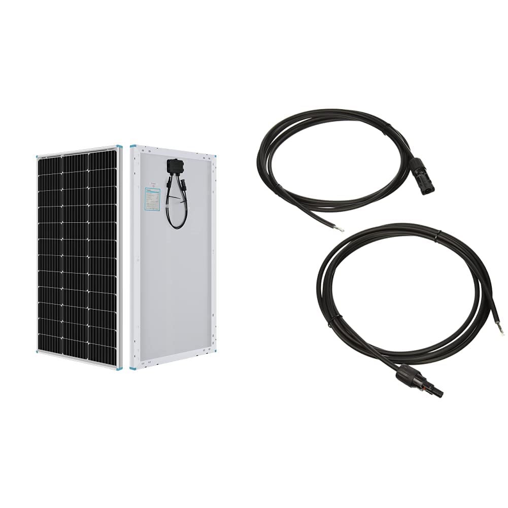 Renogy 100W Solar Panel + 10ft Solar Cable Adaptor Kit