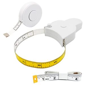 3 piece measuring tape for body kit - automatic telescopic 80 inch tape measure body measuring tape for weight loss, muscle gain - metric body measure tape retractable & self-tightening