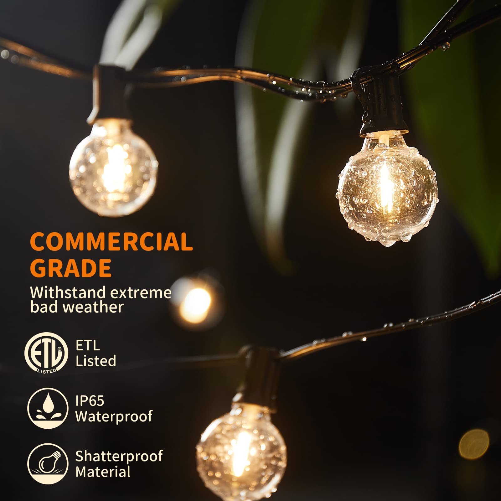 XMCOSY+ Smart Outdoor String Lights, 75Ft G40 Globe Patio Lights with 34 Dimmable LED Bulbs, WiFi & APP Control, Work with Alexa, Extendable Waterproof LED String Lights for Outside, Porch, Backyard